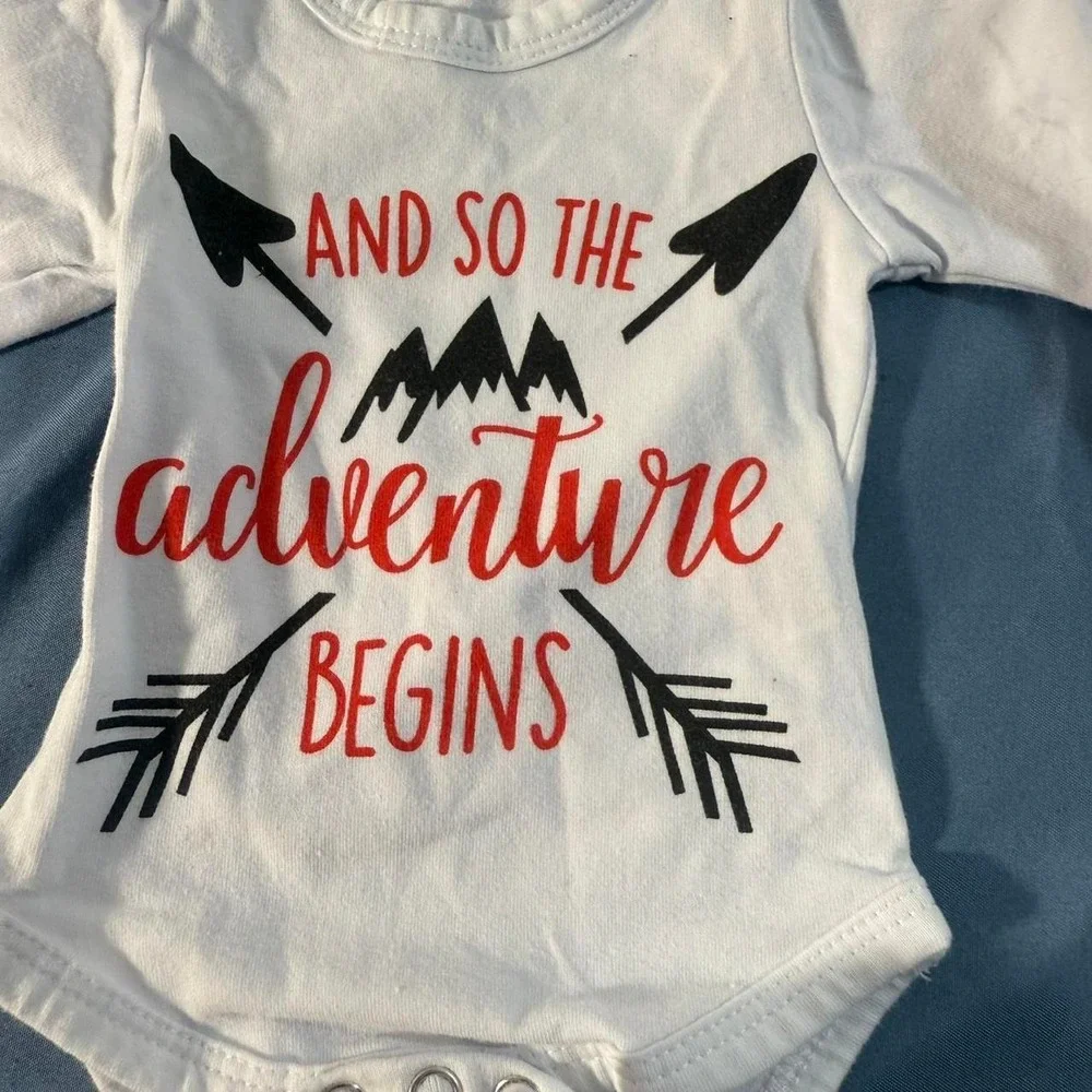 Infant 0-3 month 3PC Set Bodysuit Woodland Pants Buffalo Plaid Hat